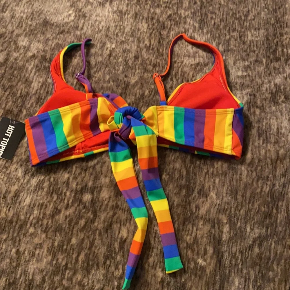 Rainbow Stripe Swim Top Hot Topic‎